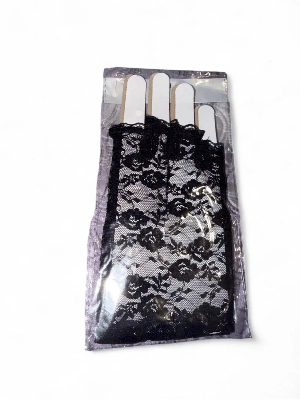 Black Lace Fingerless Gloves for Women - Elegant Lace Accessory
